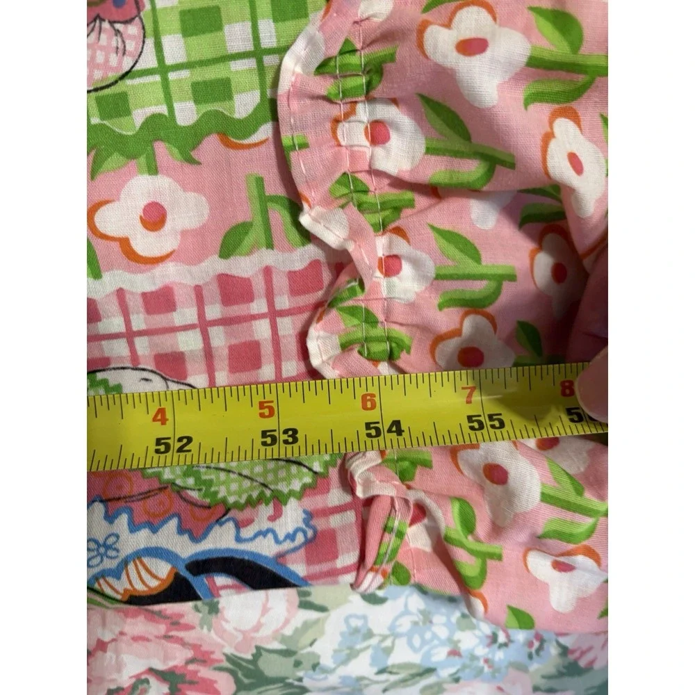 Sears 1970s Katies Patchwork Design Holly Hobby Fabric Bed Spread Cover/ Curtain